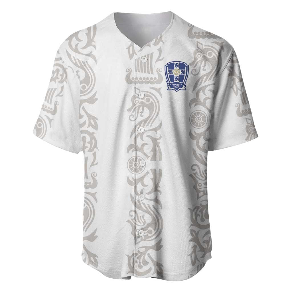Custom York Minstrel Spirit Baseball Jersey Norse Viking Pattern White Version - Wonder Print Shop