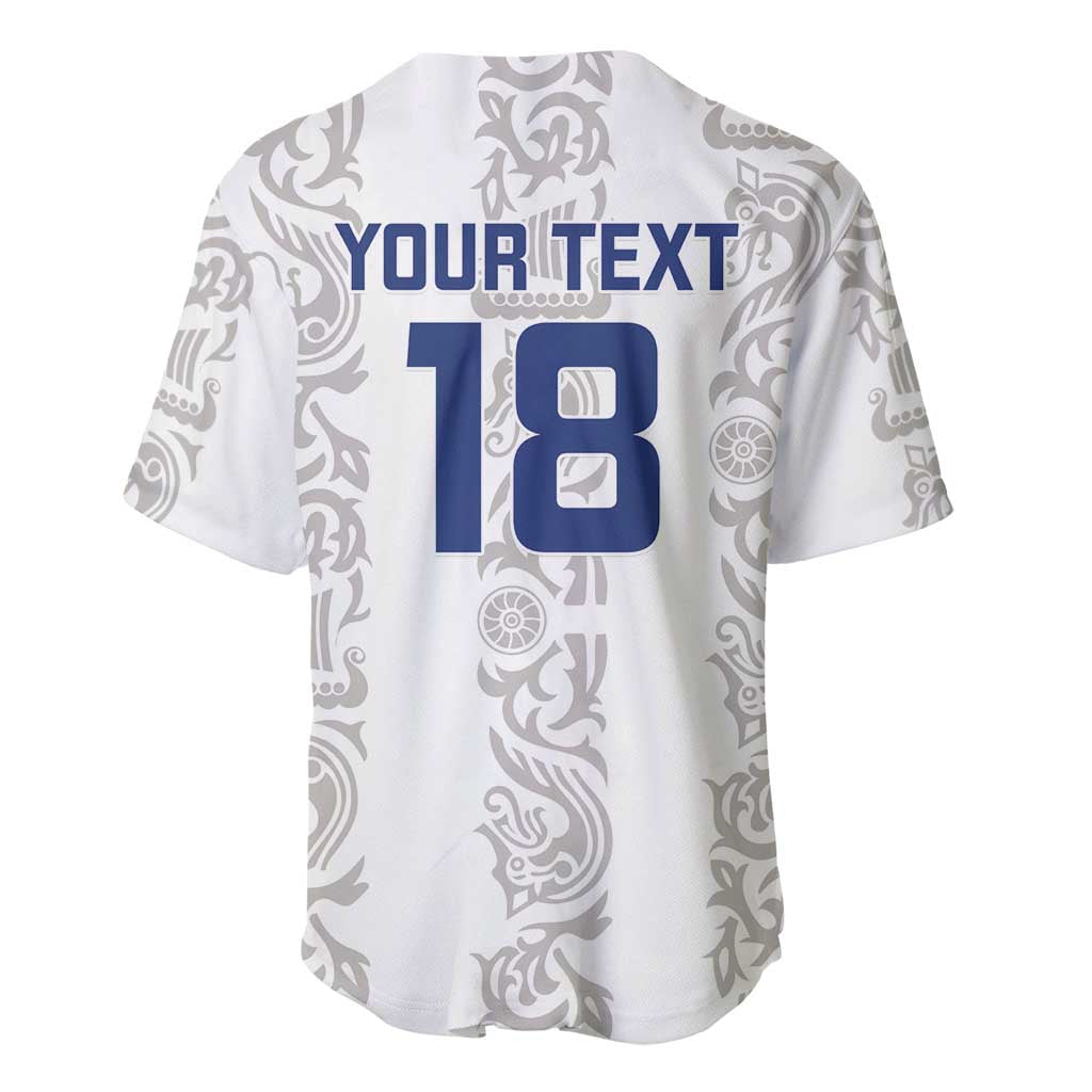 Custom York Minstrel Spirit Baseball Jersey Norse Viking Pattern White Version - Wonder Print Shop