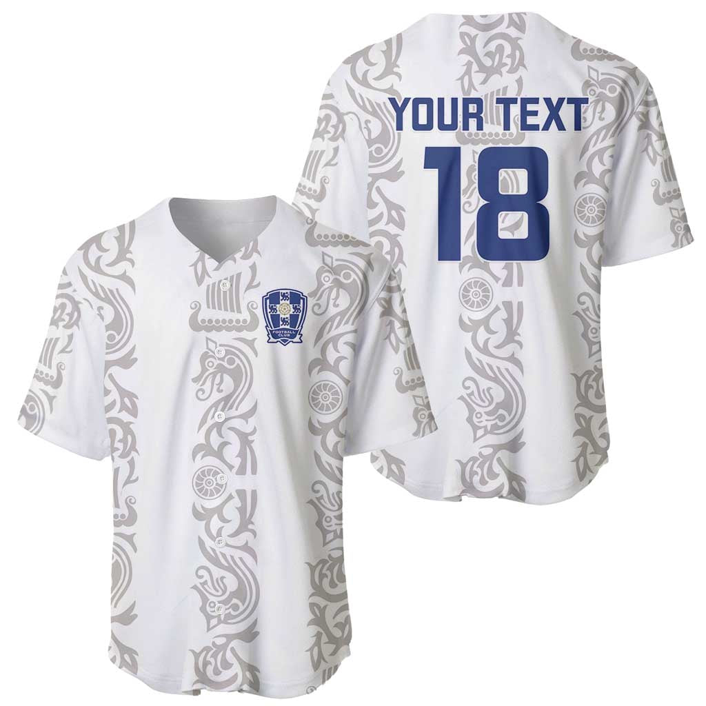 Custom York Minstrel Spirit Baseball Jersey Norse Viking Pattern White Version - Wonder Print Shop