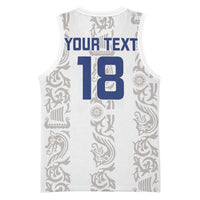 Custom York Minstrel Spirit Basketball Jersey Norse Viking Pattern White Version - Wonder Print Shop