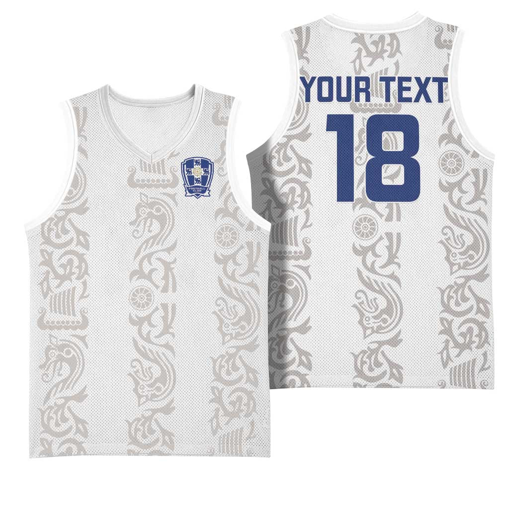 Custom York Minstrel Spirit Basketball Jersey Norse Viking Pattern White Version - Wonder Print Shop