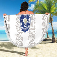 Custom York Minstrel Spirit Beach Blanket Norse Viking Pattern White Version - Wonder Print Shop