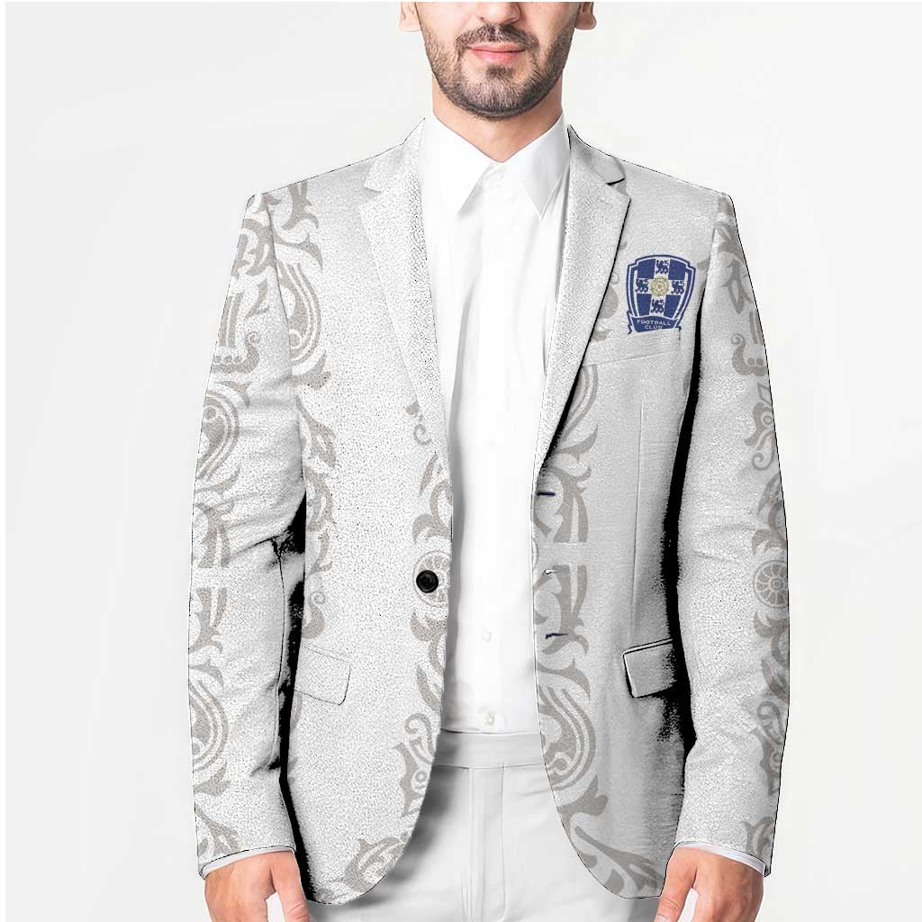 Custom York Minstrel Spirit Blazer Norse Viking Pattern White Version - Wonder Print Shop