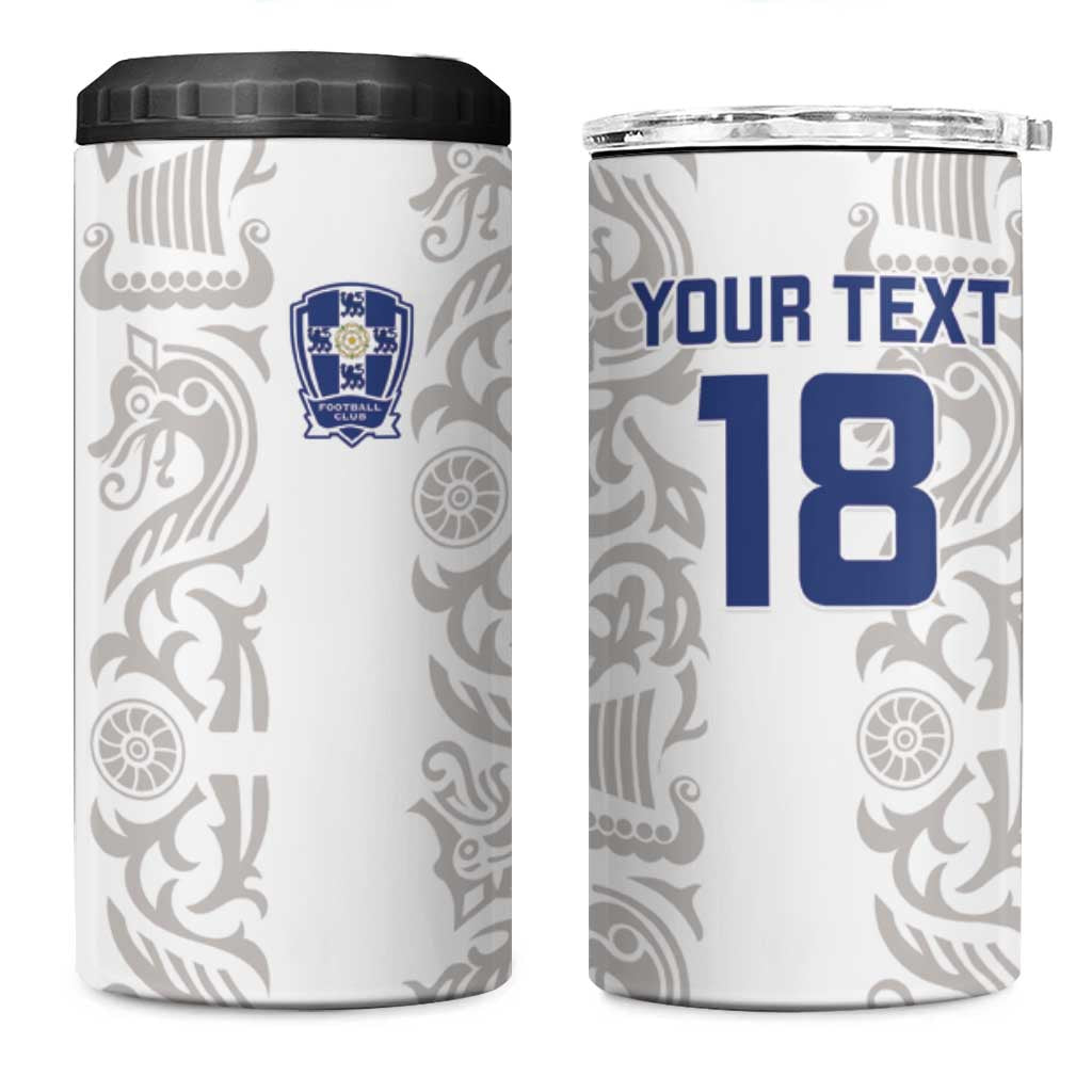 Custom York Minstrel Spirit 4 in 1 Can Cooler Tumbler Norse Viking Pattern White Version - Wonder Print Shop