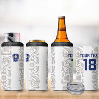 Custom York Minstrel Spirit 4 in 1 Can Cooler Tumbler Norse Viking Pattern White Version - Wonder Print Shop