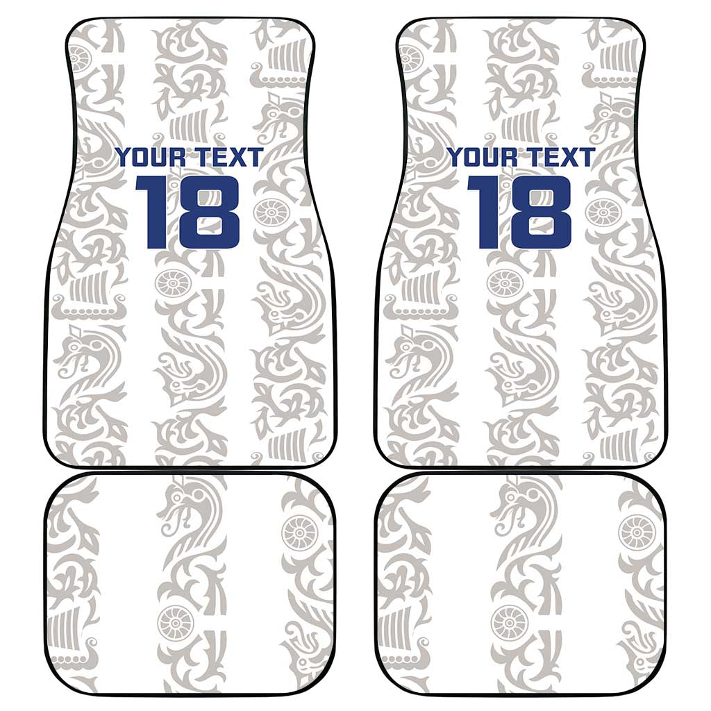 Custom York Minstrel Spirit Car Mats Norse Viking Pattern White Version - Wonder Print Shop
