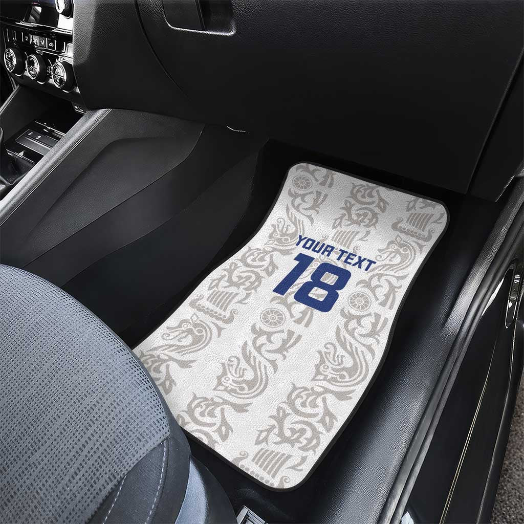 Custom York Minstrel Spirit Car Mats Norse Viking Pattern White Version - Wonder Print Shop