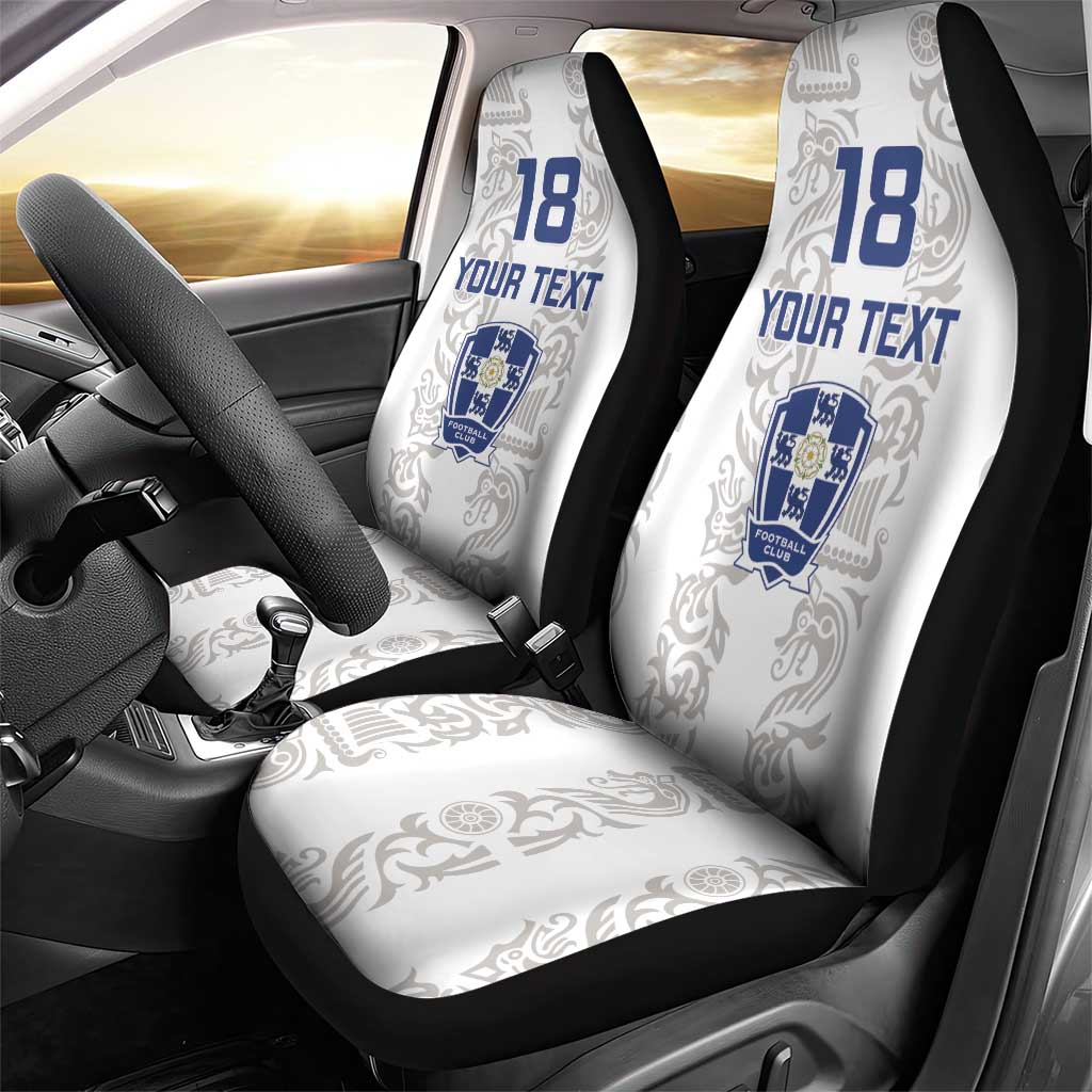 Custom York Minstrel Spirit Car Seat Cover Norse Viking Pattern White Version - Wonder Print Shop
