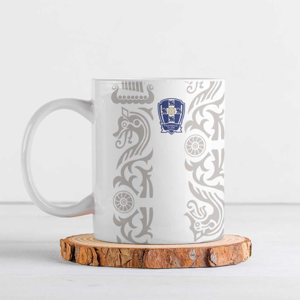 Custom York Minstrel Spirit Ceramic Mug Norse Viking Pattern White Version - Wonder Print Shop