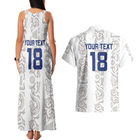 Custom York Minstrel Spirit Couples Matching Tank Maxi Dress and Hawaiian Shirt Norse Viking Pattern White Version - Wonder Print Shop