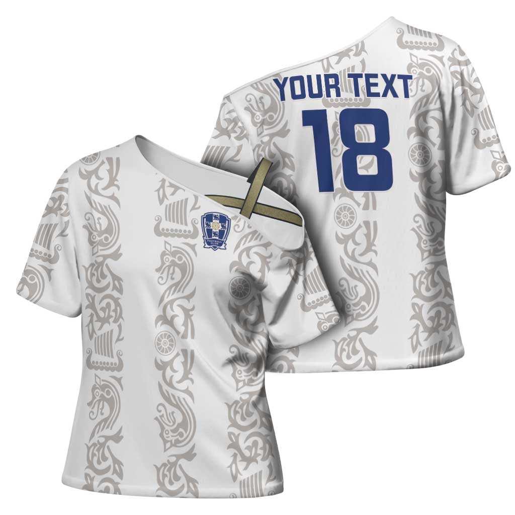 Custom York Minstrel Spirit Cross Shoulder Shirt Norse Viking Pattern White Version - Wonder Print Shop
