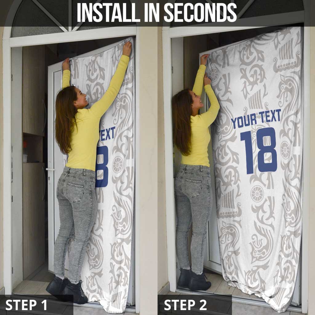 Custom York Minstrel Spirit Door Cover Norse Viking Pattern White Version - Wonder Print Shop