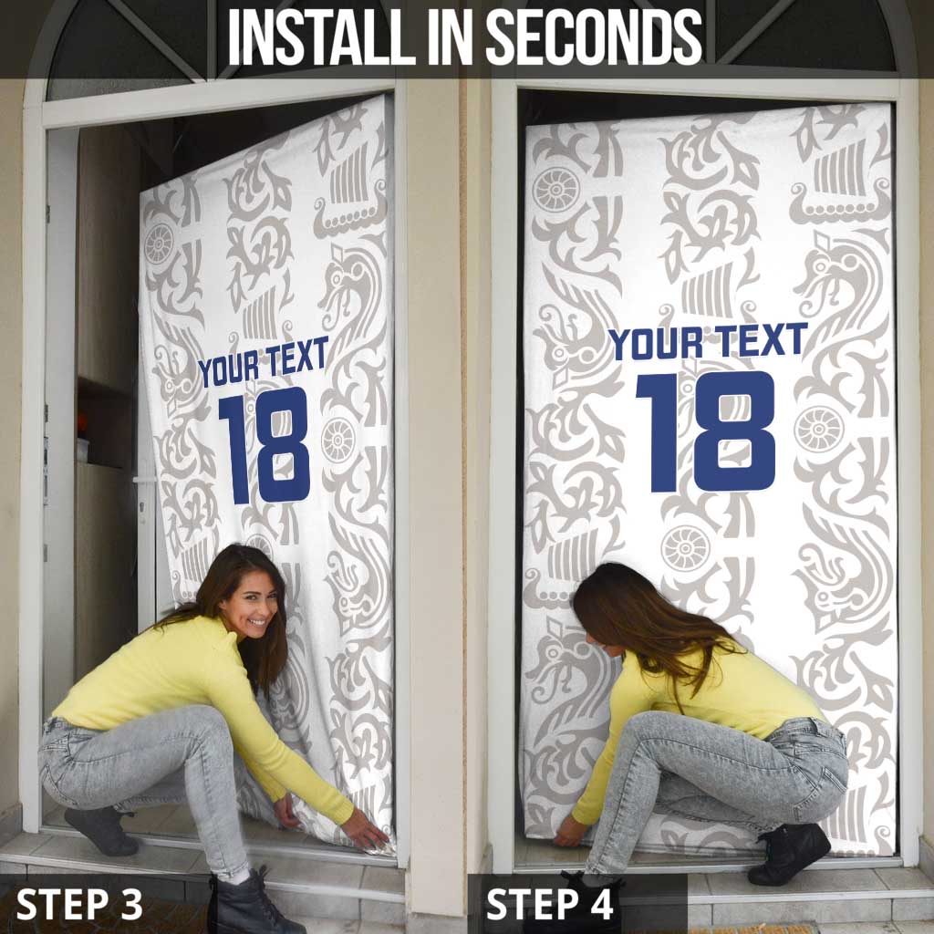 Custom York Minstrel Spirit Door Cover Norse Viking Pattern White Version - Wonder Print Shop