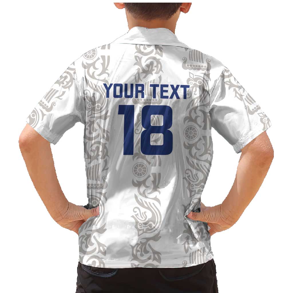 Custom York Minstrel Spirit Family Matching Mermaid Dress and Hawaiian Shirt Norse Viking Pattern White Version - Wonder Print Shop