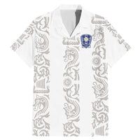Custom York Minstrel Spirit Family Matching Mermaid Dress and Hawaiian Shirt Norse Viking Pattern White Version - Wonder Print Shop