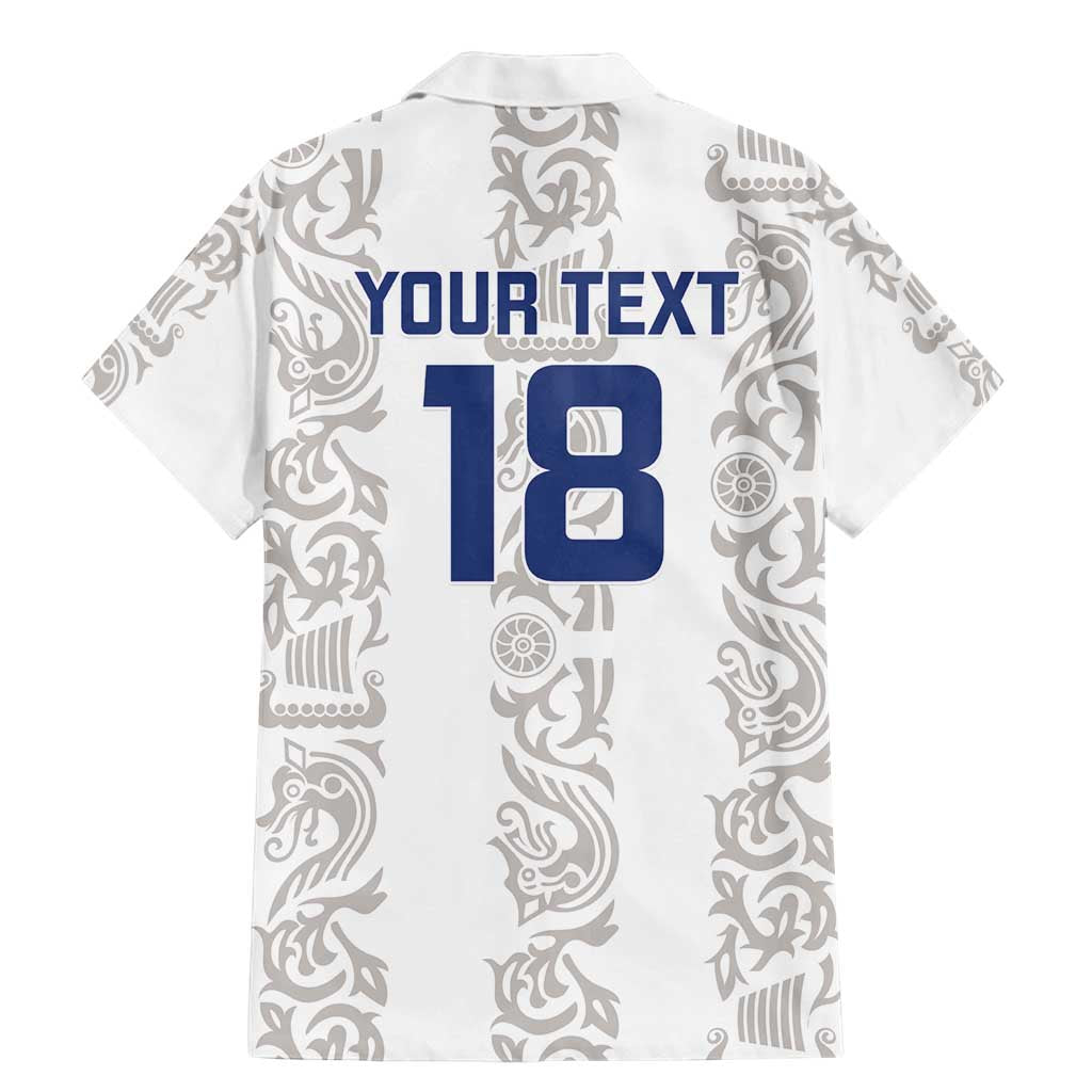 Custom York Minstrel Spirit Family Matching Mermaid Dress and Hawaiian Shirt Norse Viking Pattern White Version - Wonder Print Shop