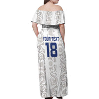 Custom York Minstrel Spirit Family Matching Off Shoulder Maxi Dress and Hawaiian Shirt Norse Viking Pattern White Version - Wonder Print Shop
