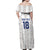 Custom York Minstrel Spirit Family Matching Off Shoulder Maxi Dress and Hawaiian Shirt Norse Viking Pattern White Version - Wonder Print Shop