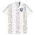 Custom York Minstrel Spirit Family Matching Off Shoulder Short Dress and Hawaiian Shirt Norse Viking Pattern White Version - Wonder Print Shop
