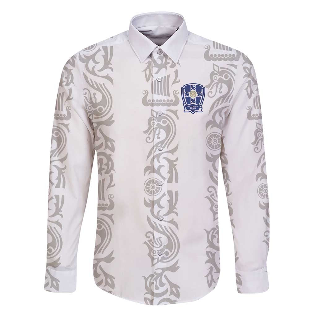 Custom York Minstrel Spirit Family Matching Puletasi and Hawaiian Shirt Norse Viking Pattern White Version - Wonder Print Shop
