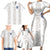 Custom York Minstrel Spirit Family Matching Short Sleeve Bodycon Dress and Hawaiian Shirt Norse Viking Pattern White Version - Wonder Print Shop
