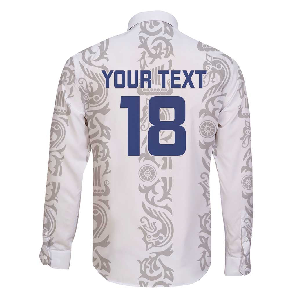 Custom York Minstrel Spirit Family Matching Short Sleeve Bodycon Dress and Hawaiian Shirt Norse Viking Pattern White Version - Wonder Print Shop
