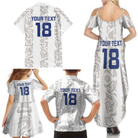 Custom York Minstrel Spirit Family Matching Summer Maxi Dress and Hawaiian Shirt Norse Viking Pattern White Version - Wonder Print Shop