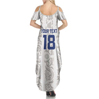Custom York Minstrel Spirit Family Matching Summer Maxi Dress and Hawaiian Shirt Norse Viking Pattern White Version - Wonder Print Shop