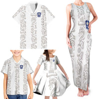 Custom York Minstrel Spirit Family Matching Tank Maxi Dress and Hawaiian Shirt Norse Viking Pattern White Version - Wonder Print Shop