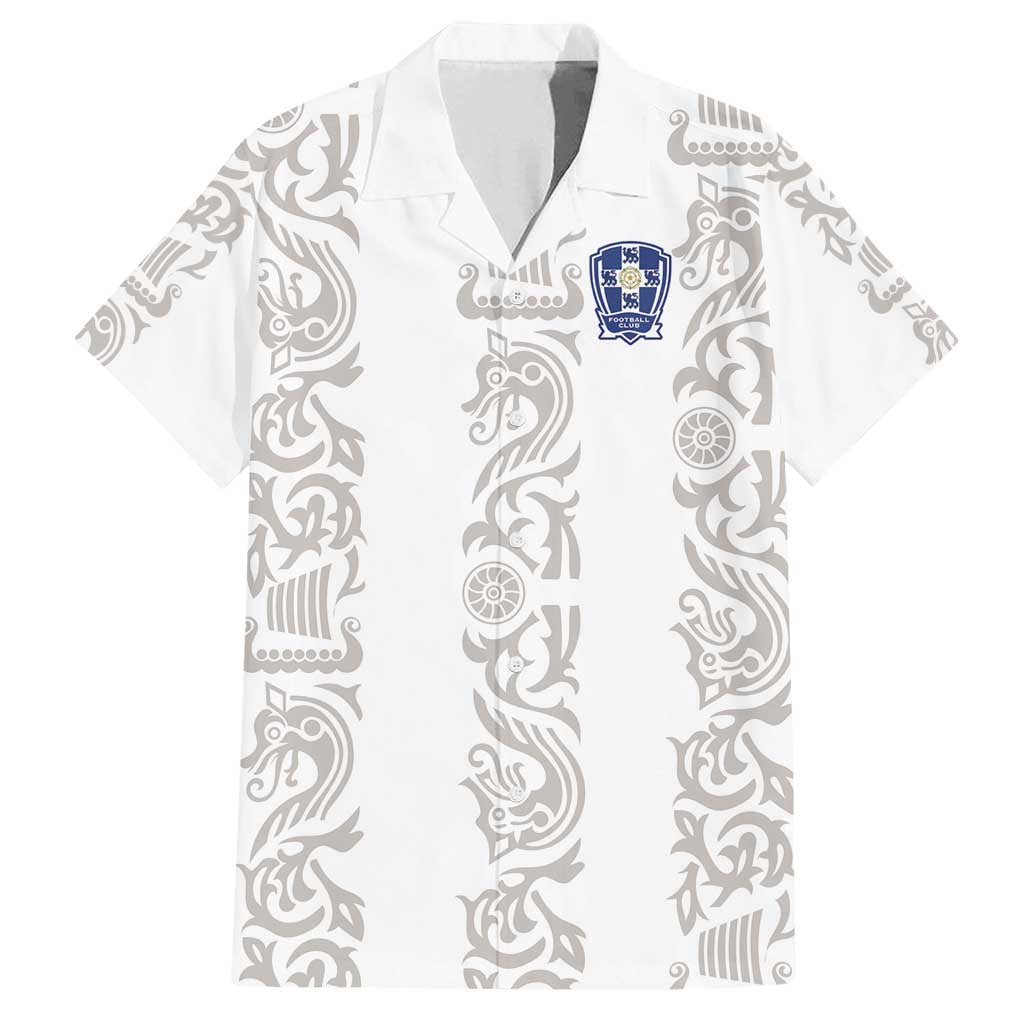 Custom York Minstrel Spirit Family Matching Tank Maxi Dress and Hawaiian Shirt Norse Viking Pattern White Version - Wonder Print Shop