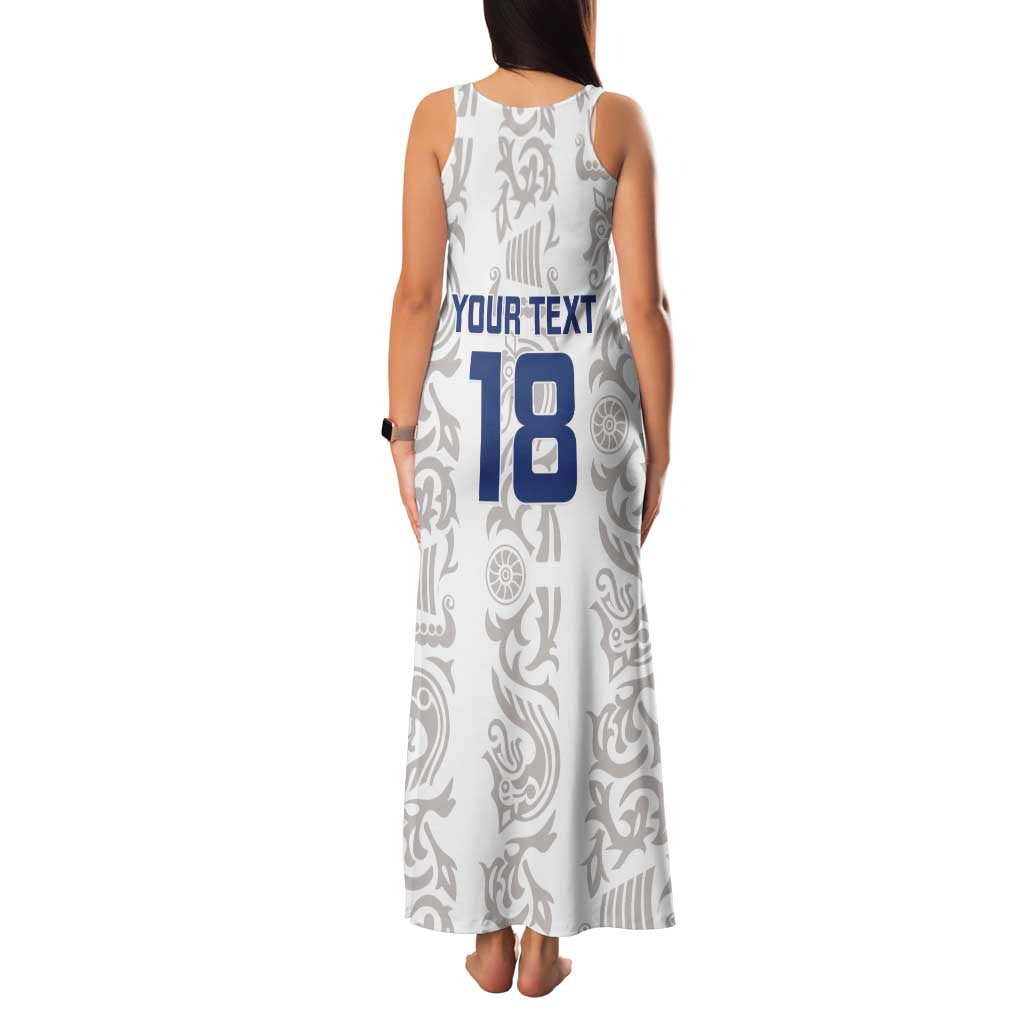Custom York Minstrel Spirit Family Matching Tank Maxi Dress and Hawaiian Shirt Norse Viking Pattern White Version - Wonder Print Shop