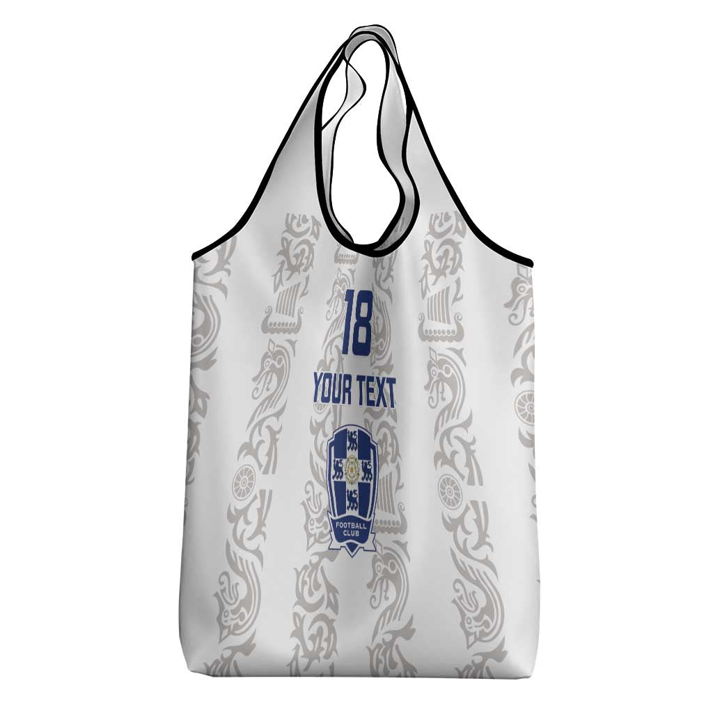 Custom York Minstrel Spirit Grocery Bag Norse Viking Pattern White Version - Wonder Print Shop