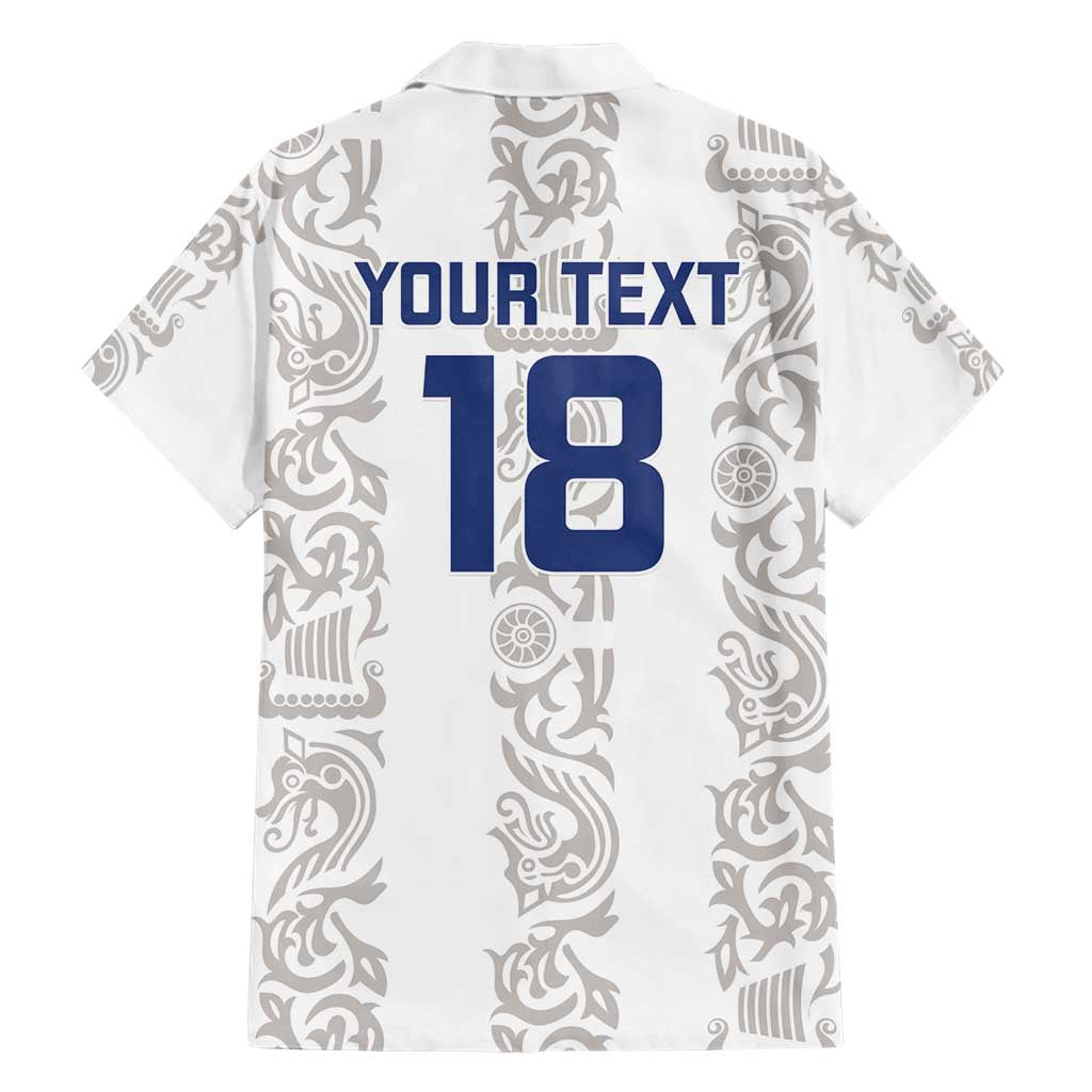 Custom York Minstrel Spirit Hawaiian Shirt Norse Viking Pattern White Version - Wonder Print Shop