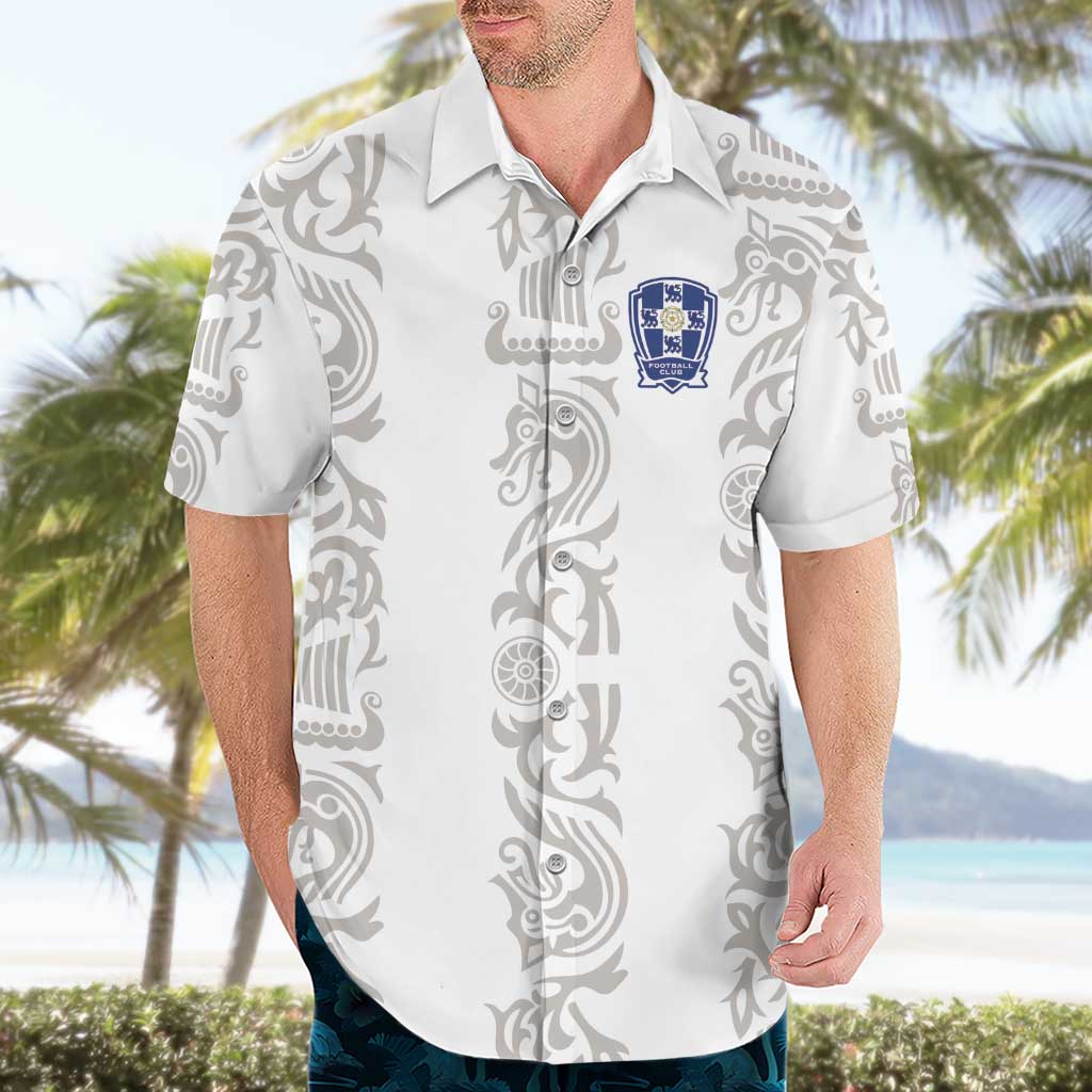 Custom York Minstrel Spirit Hawaiian Shirt Norse Viking Pattern White Version - Wonder Print Shop