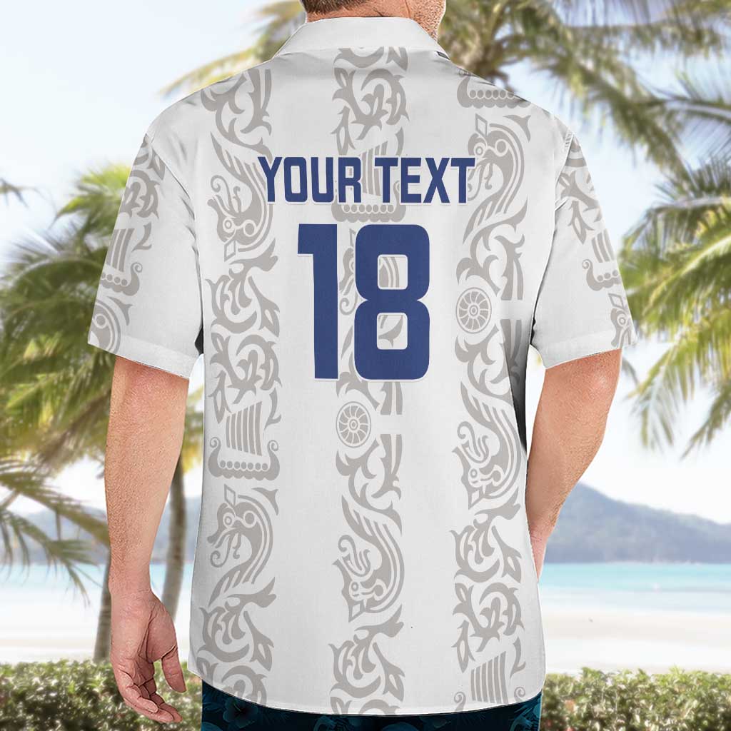 Custom York Minstrel Spirit Hawaiian Shirt Norse Viking Pattern White Version - Wonder Print Shop
