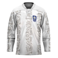 Custom York Minstrel Spirit Hockey Jersey Norse Viking Pattern White Version - Wonder Print Shop