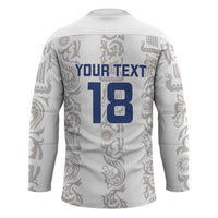 Custom York Minstrel Spirit Hockey Jersey Norse Viking Pattern White Version - Wonder Print Shop