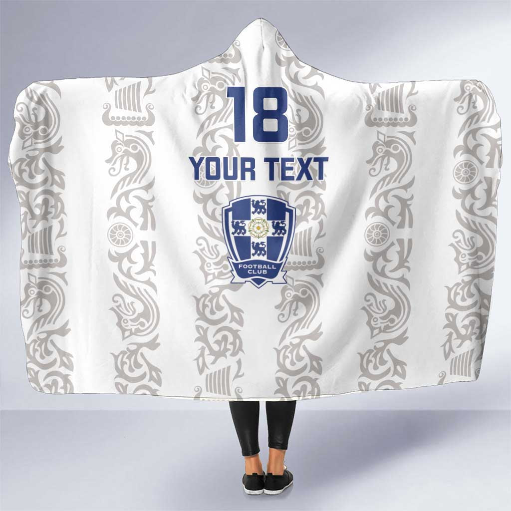 Custom York Minstrel Spirit Hooded Blanket Norse Viking Pattern White Version - Wonder Print Shop