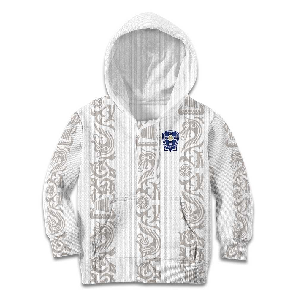 Custom York Minstrel Spirit Kid Hoodie Norse Viking Pattern White Version - Wonder Print Shop