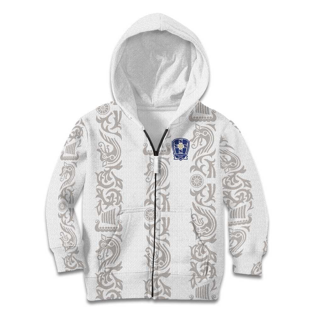 Custom York Minstrel Spirit Kid Hoodie Norse Viking Pattern White Version - Wonder Print Shop