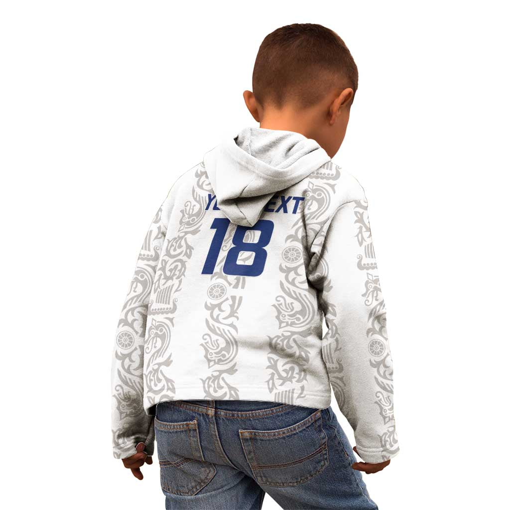 Custom York Minstrel Spirit Kid Hoodie Norse Viking Pattern White Version - Wonder Print Shop