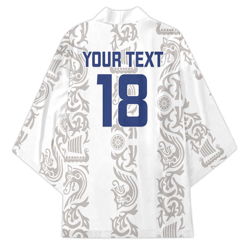 Custom York Minstrel Spirit Kimono Norse Viking Pattern White Version - Wonder Print Shop
