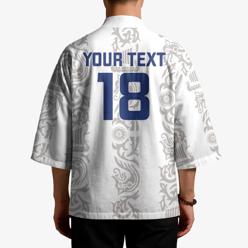 Custom York Minstrel Spirit Kimono Norse Viking Pattern White Version - Wonder Print Shop