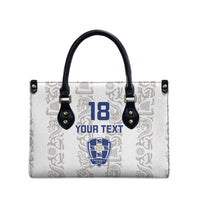 Custom York Minstrel Spirit Leather Bag Norse Viking Pattern White Version - Wonder Print Shop