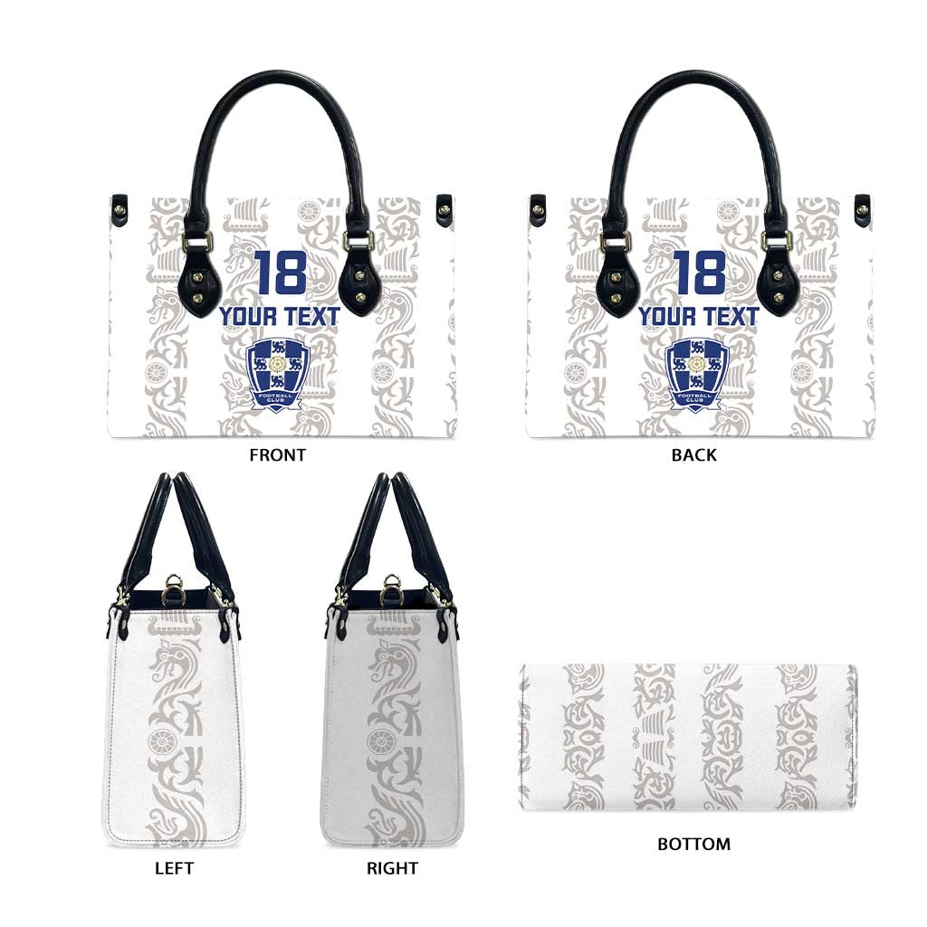 Custom York Minstrel Spirit Leather Bag Norse Viking Pattern White Version - Wonder Print Shop
