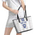 Custom York Minstrel Spirit Leather Tote Bag Norse Viking Pattern White Version - Wonder Print Shop