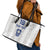 Custom York Minstrel Spirit Leather Tote Bag Norse Viking Pattern White Version - Wonder Print Shop