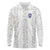 Custom York Minstrel Spirit Long Sleeve Polo Shirt Norse Viking Pattern White Version - Wonder Print Shop