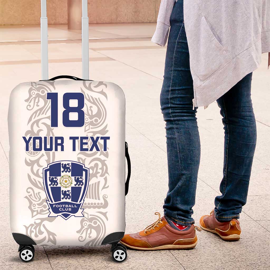 Custom York Minstrel Spirit Luggage Cover Norse Viking Pattern White Version - Wonder Print Shop