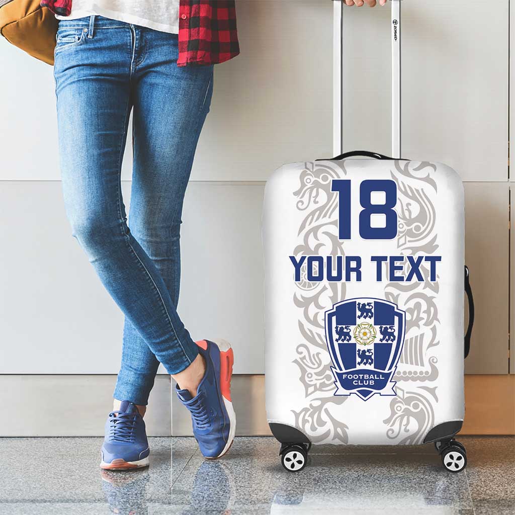 Custom York Minstrel Spirit Luggage Cover Norse Viking Pattern White Version - Wonder Print Shop